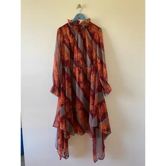 SOFT SURROUNDINGS Woodland Manor Chiffon Midi Dress - Picture 9 of 9